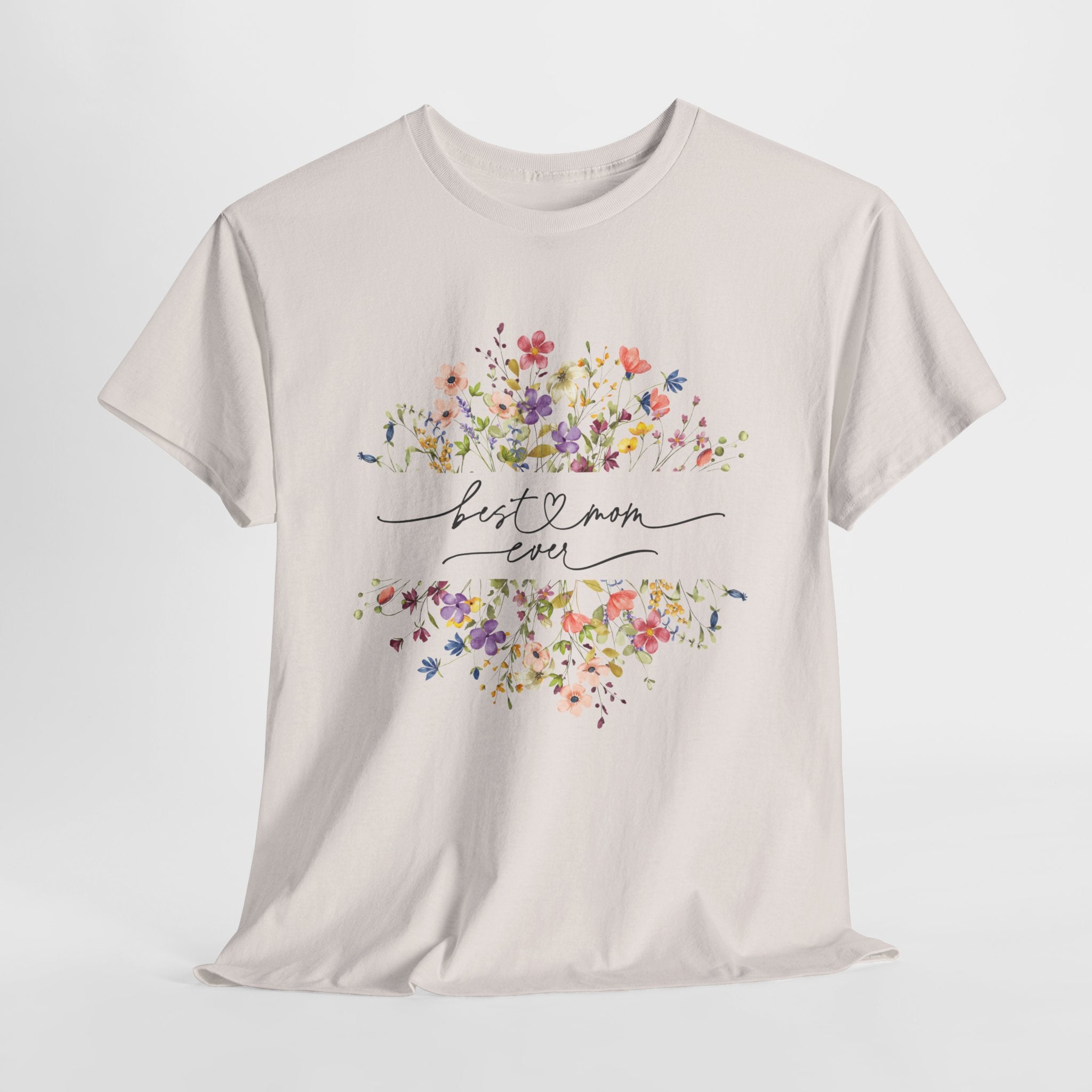Best Mom Floral Unisex Heavy Cotton Tee - Spruced Roost