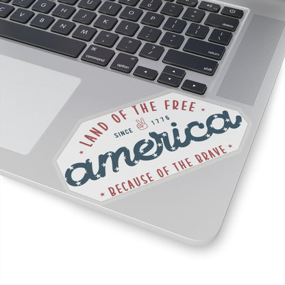 America Land of the Free Home of the Brave Kiss-Cut Stickers