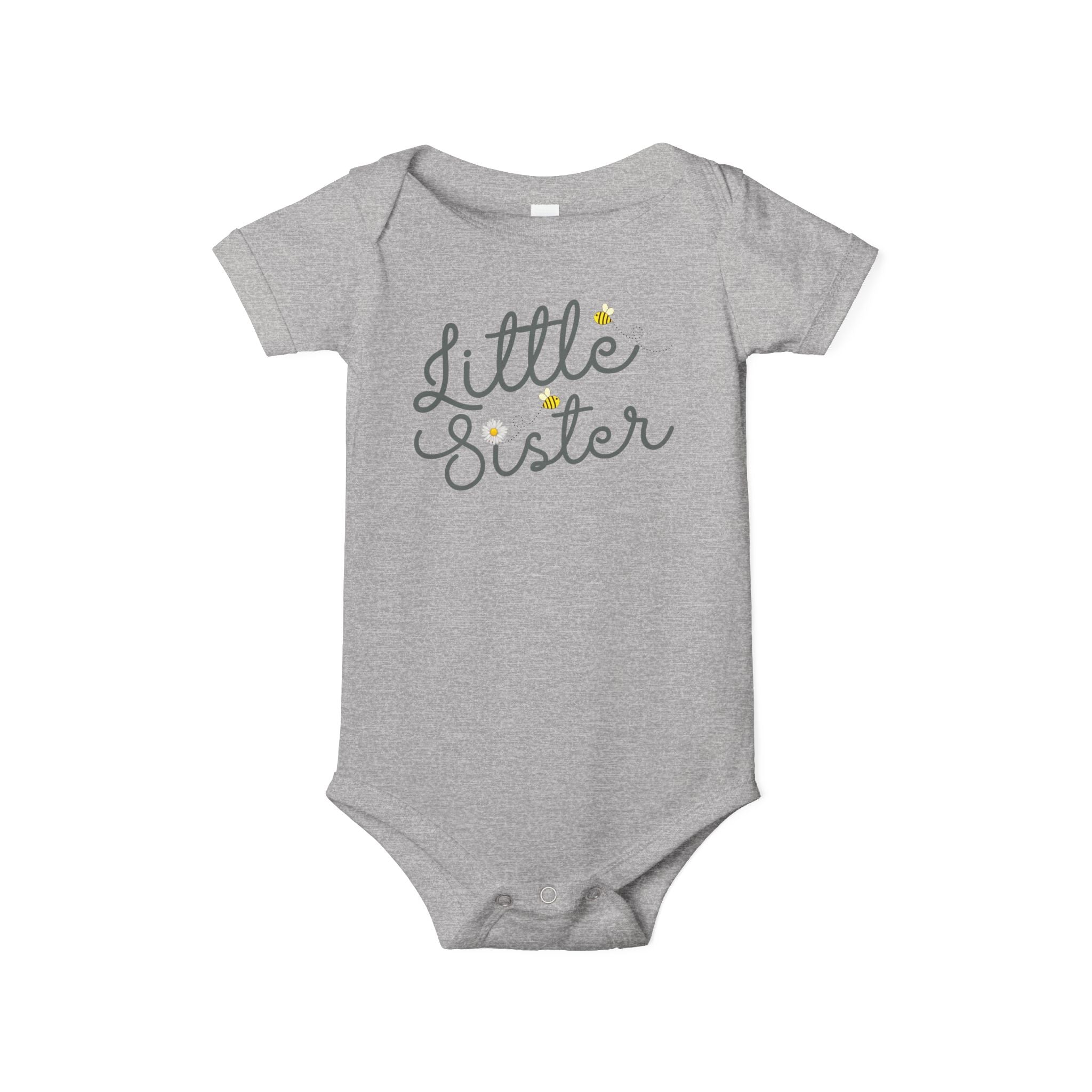 Bees Little Sister Baby Onesie | for New Siblings