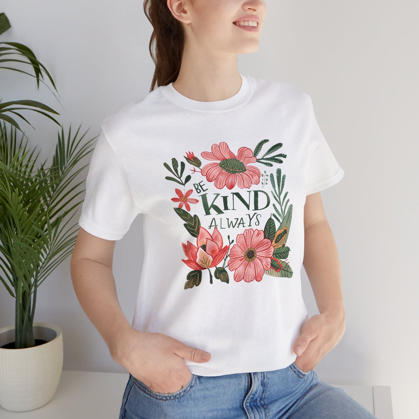 "Be Kind" -  Floral Unisex Short Sleeve Tee