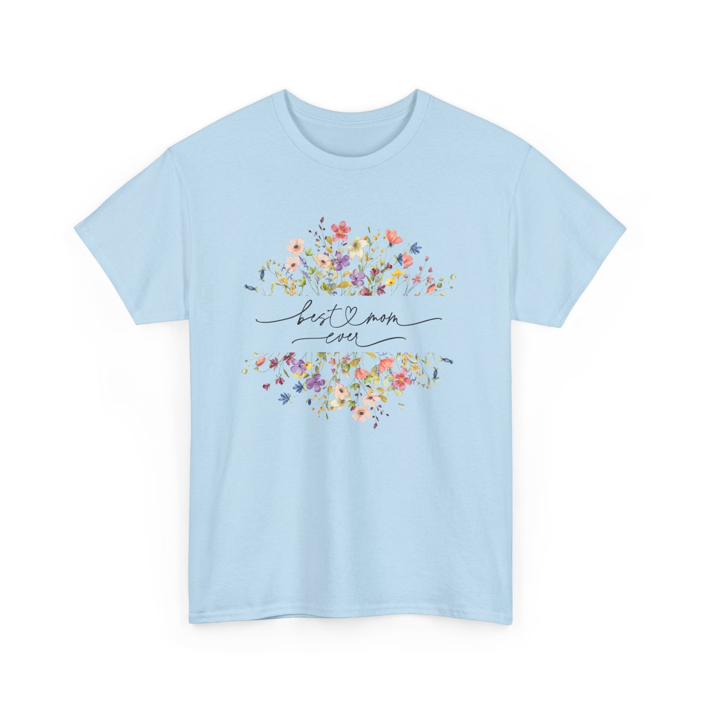 Best Mom Floral Unisex Heavy Cotton Tee