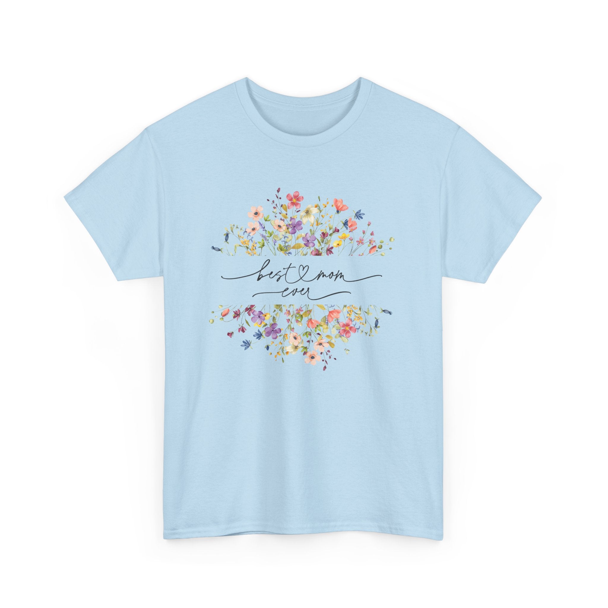 Best Mom Floral Unisex Heavy Cotton Tee