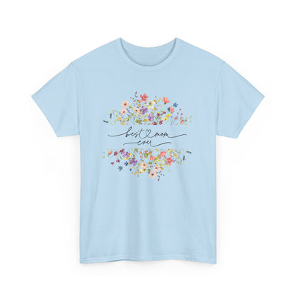 Best Mom Floral Unisex Heavy Cotton Tee