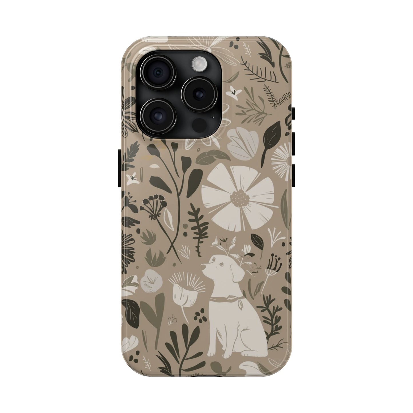 Natural Flower Dog - Tough Case for iPhone 14, 15, 16