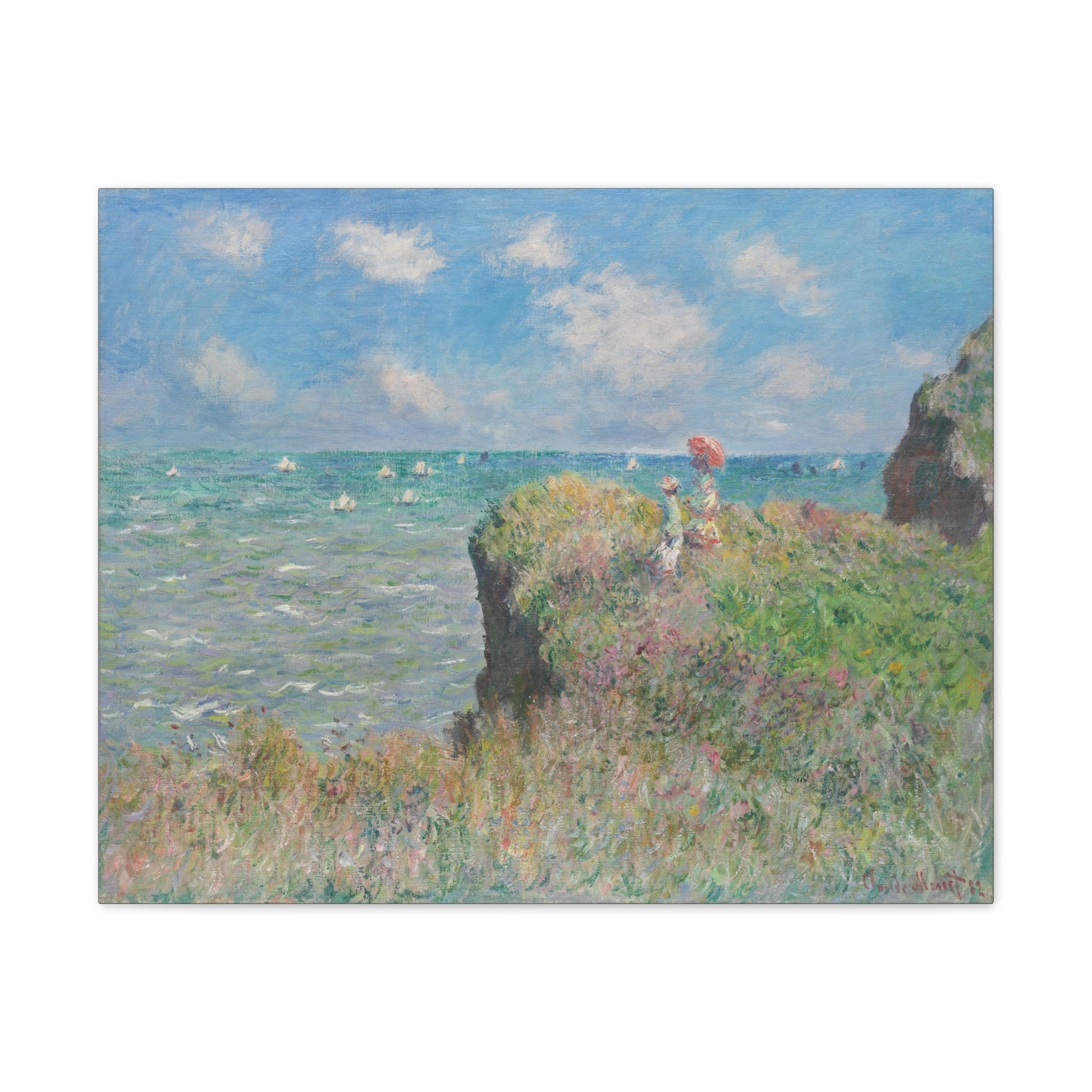 Cliff Walk at Pourville - Claude Monet Canvas Stretched, 0.75" - Spruced Roost