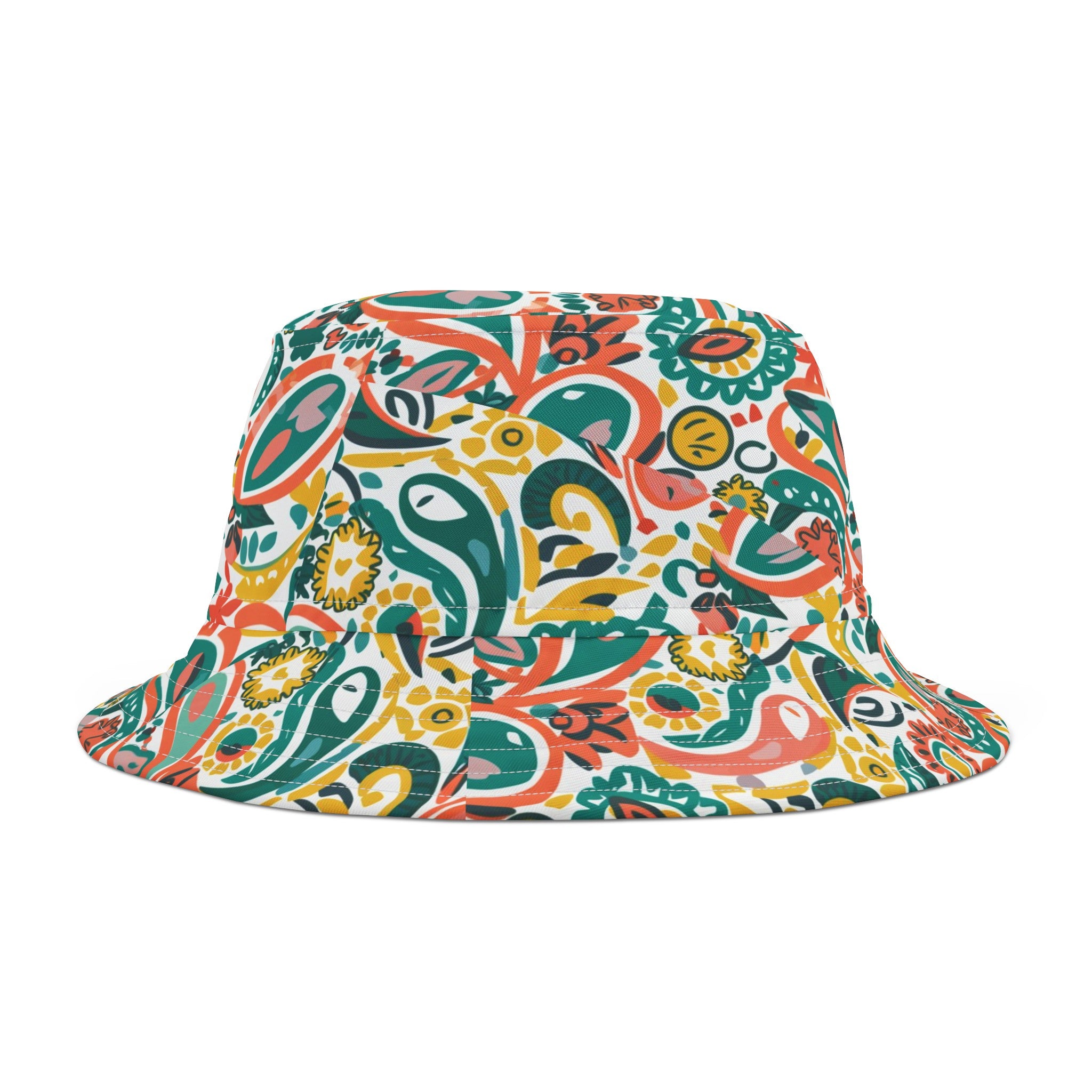 Paisley Persimmon Bucket Hat (AOP)