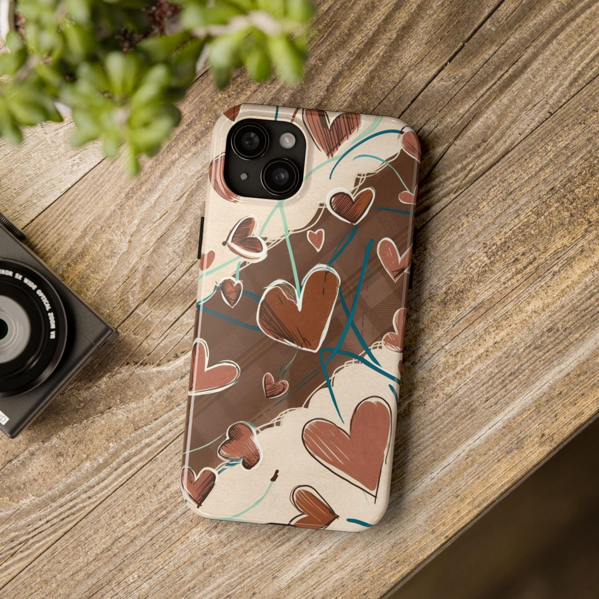 Hearts au Naturel - Tough Case for iPhone 14, 15, 16 - Spruced Roost