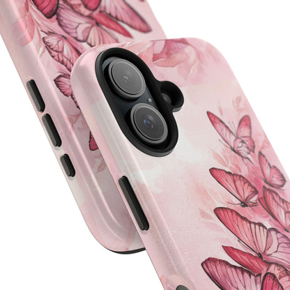 Pink Butterflies - Tough Case for iPhone 14, 15, 16