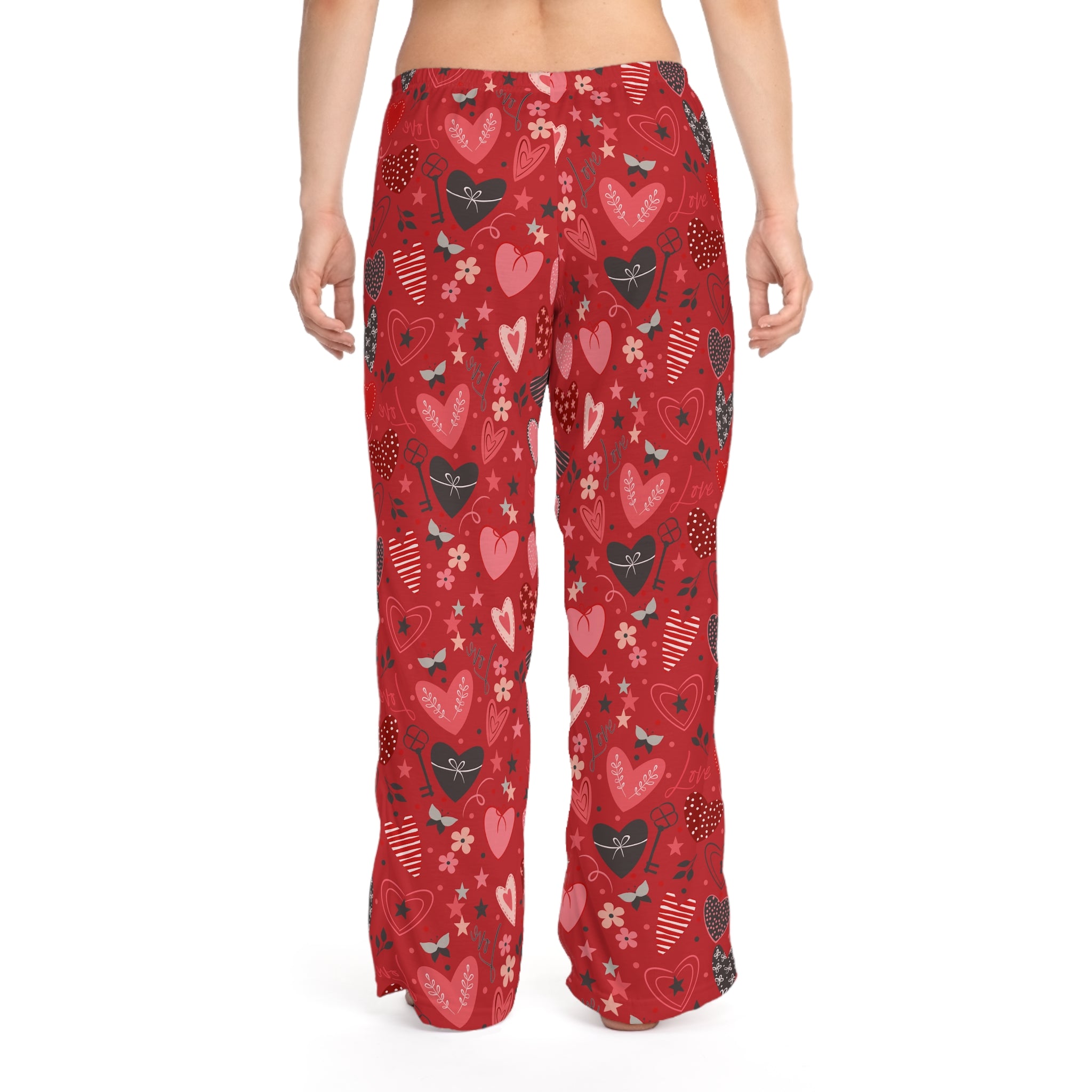 Base of Hearts Women's Pajama Pants (AOP) - Red