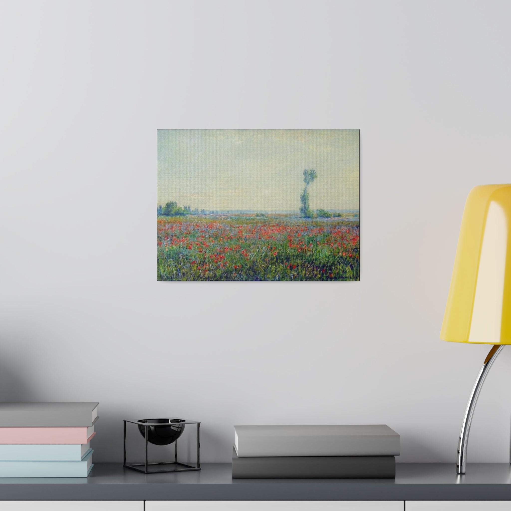 Poppy Field Claude Monet - Matte Canvas, Stretched, 0.75"