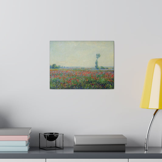 Poppy Field Claude Monet - Matte Canvas, Stretched, 0.75"