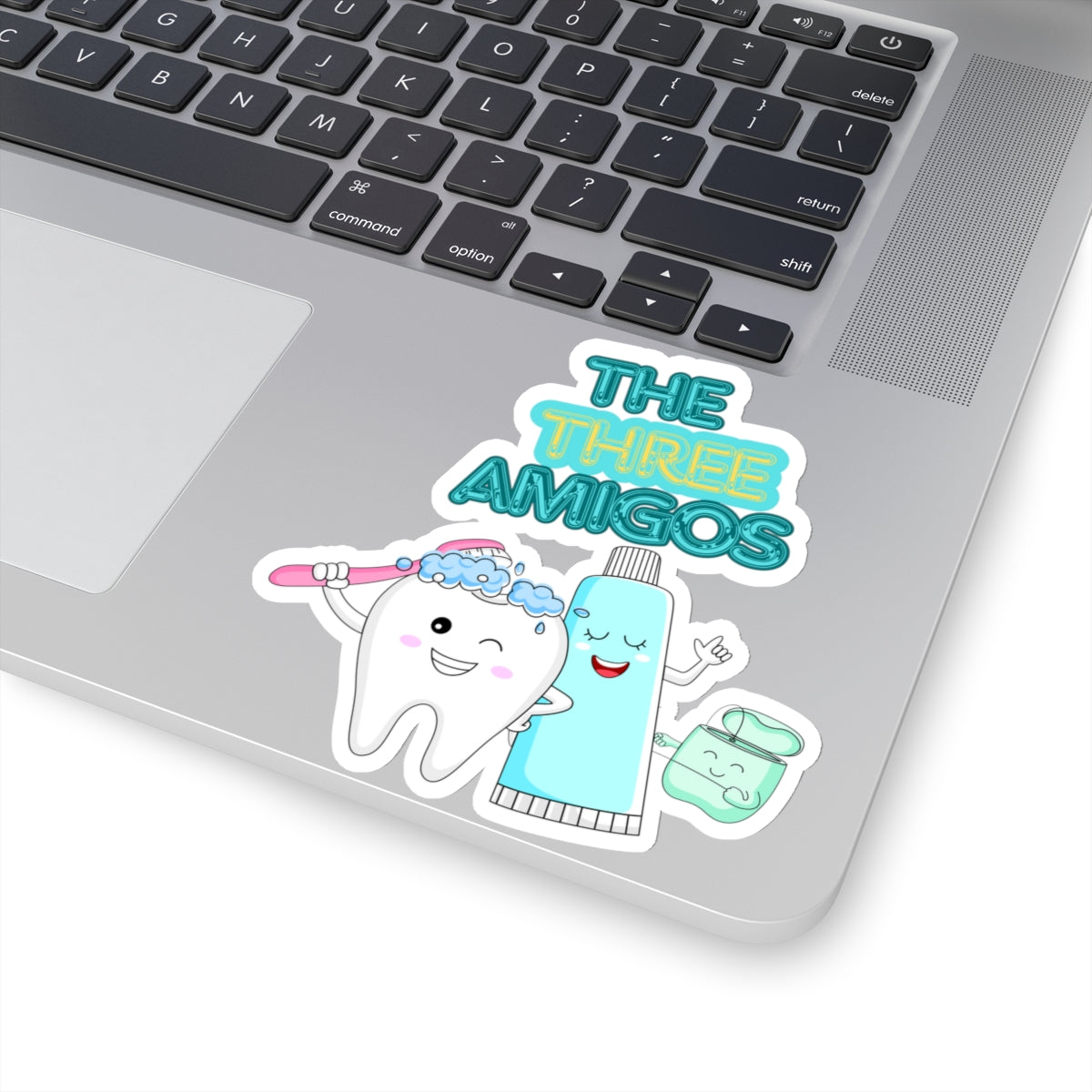 The Three Amigos - Toothbrush, Floss and Toothpaste Kiss-Cut Stickers