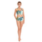 Foliage Women's Swimsuit Set With Halter