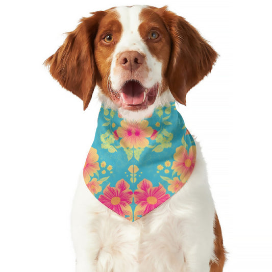 Teal Hawaii Pet's Scarf