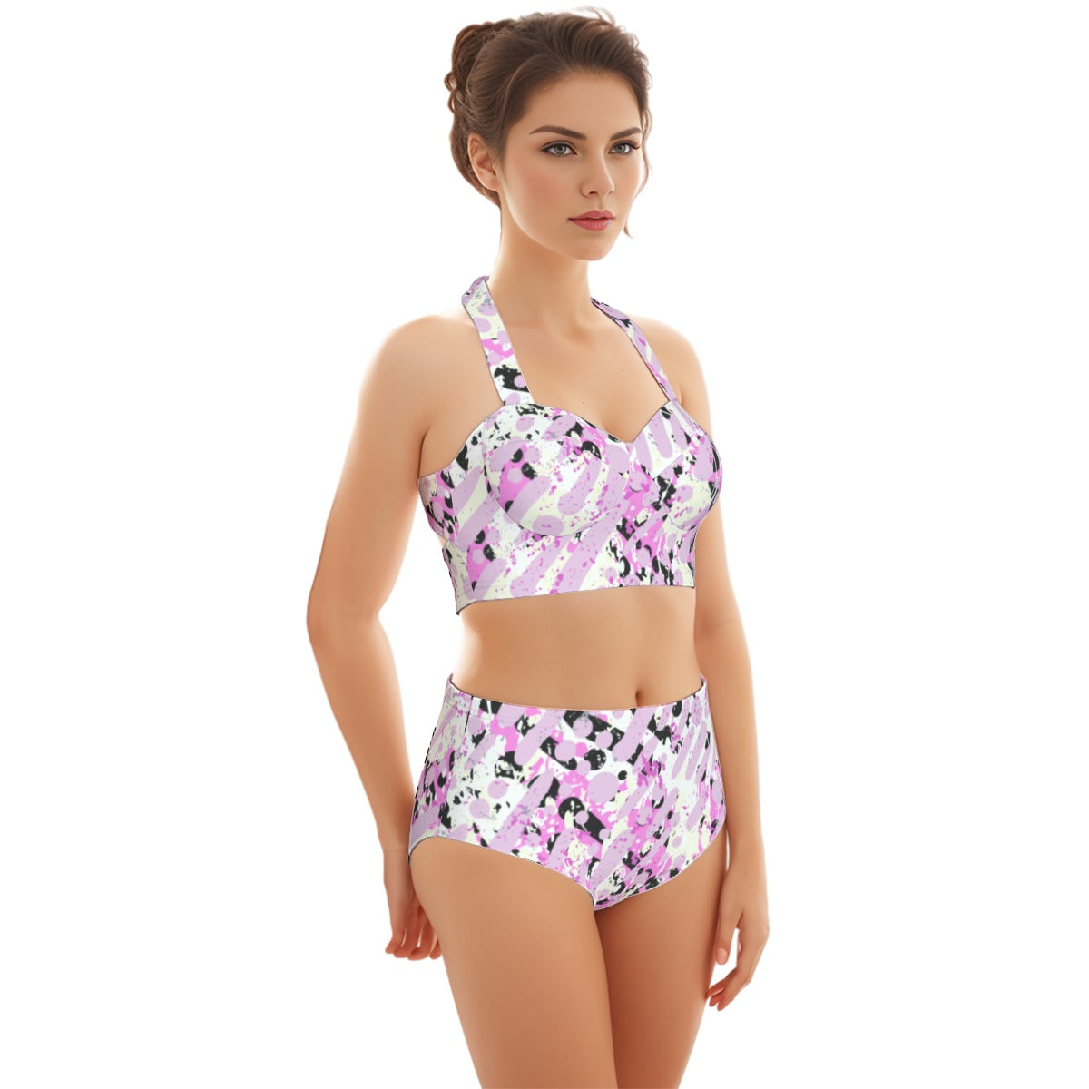 Confetti Women's Swimsuit Set With Halter