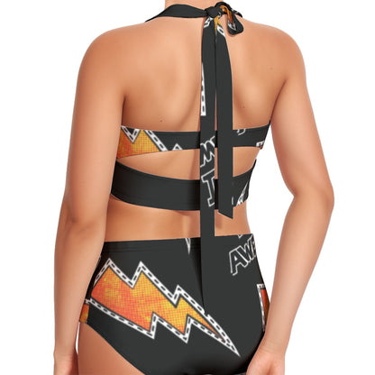 Lightening Lady Women's Swimsuit Set With Halter