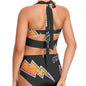 Lightening Lady Women's Swimsuit Set With Halter
