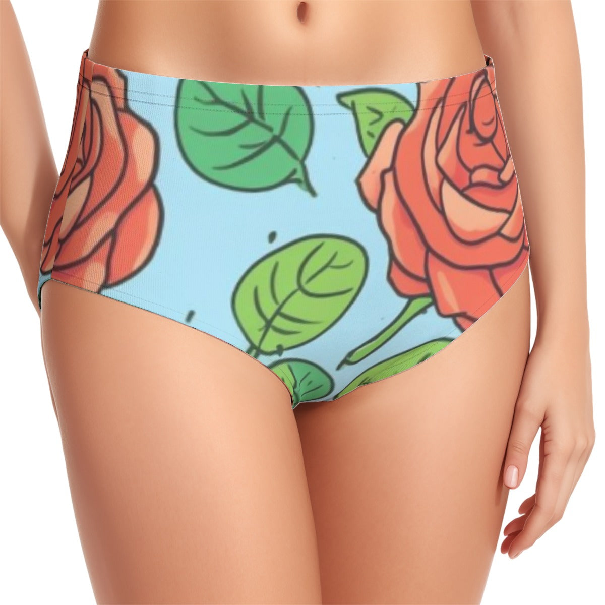 Rose' Roses Women's Swimsuit Set With Halter