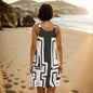 Black & White Batik Women's Sleeveless Cami Cover Up Dress