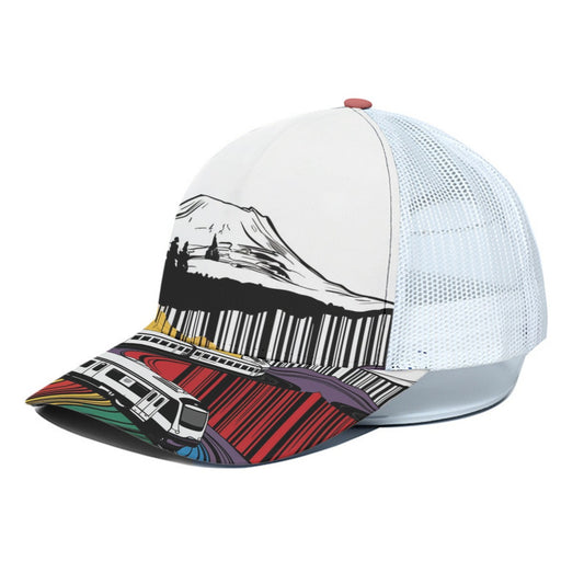 Mt Hood Oregon Trucker Hat With White Half-mesh