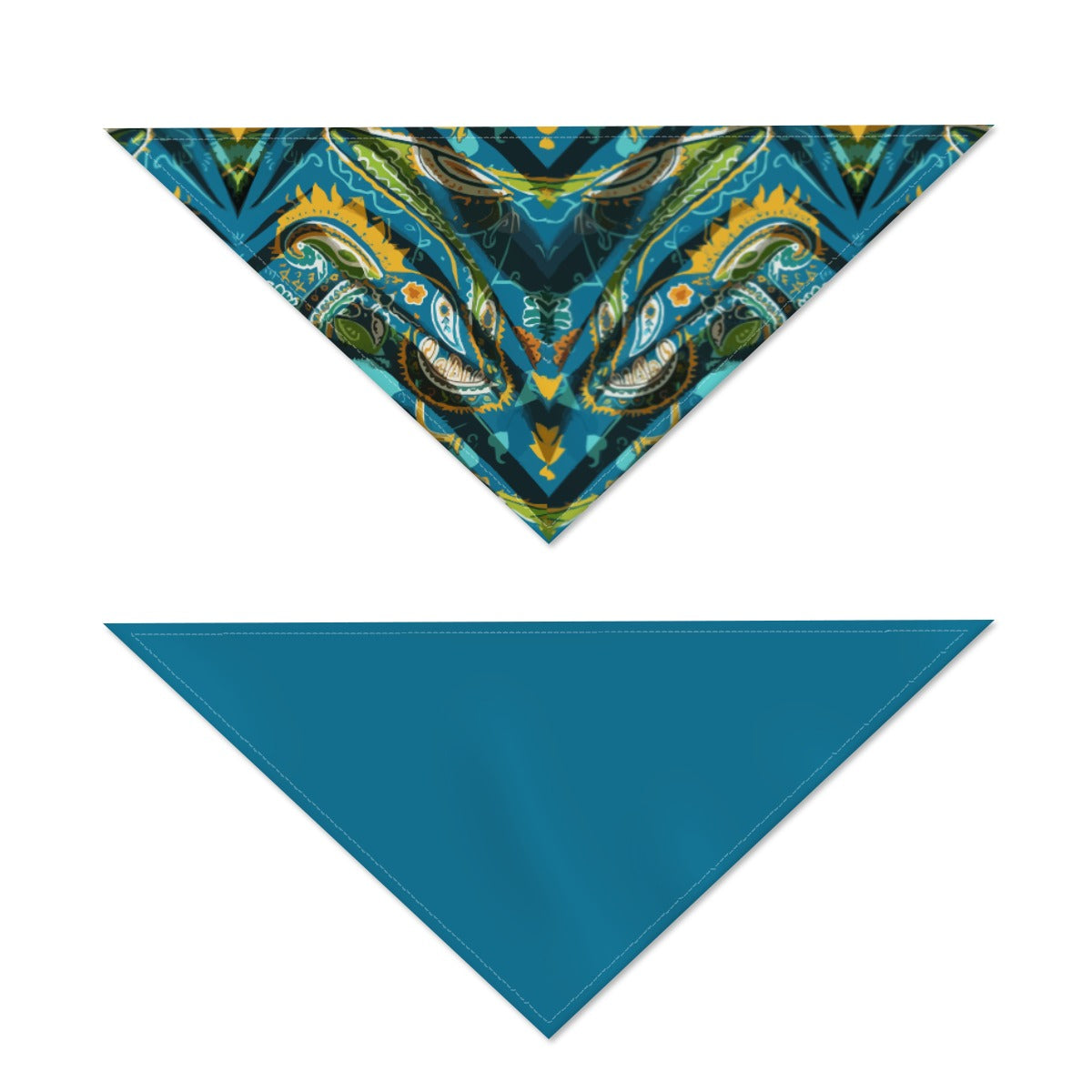 Teal and Yellow Bandana Pet's Scarf