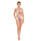 Hibiscus Yellow Women's Swimsuit Set With Halter