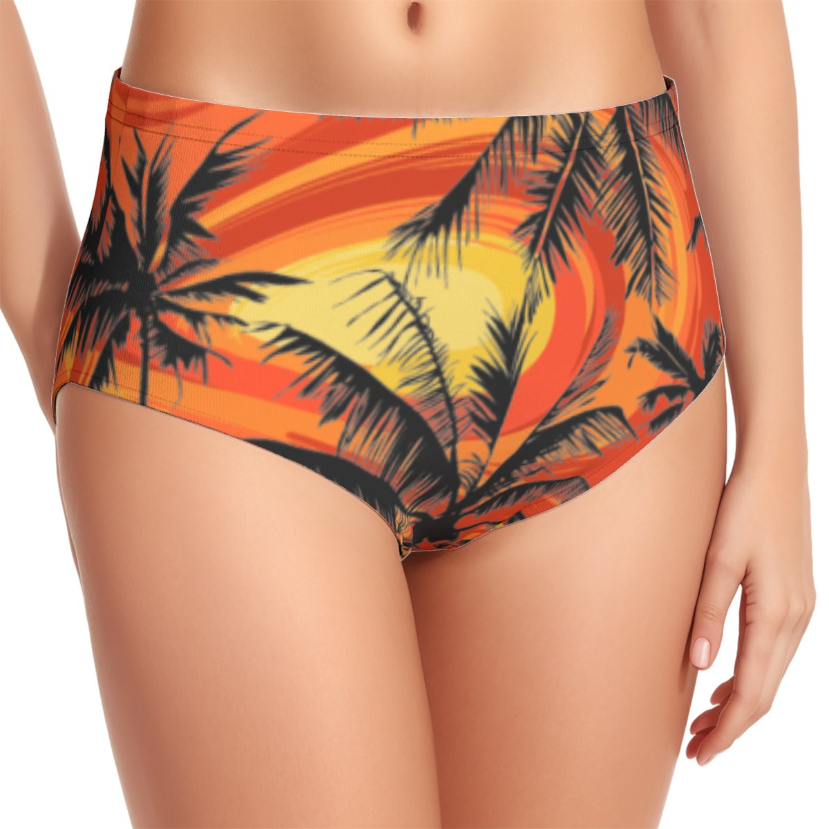 Sunset Palms Women's Swimsuit Set With Halter