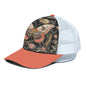 Coral Butterfly Trucker Hat With White Half-mesh