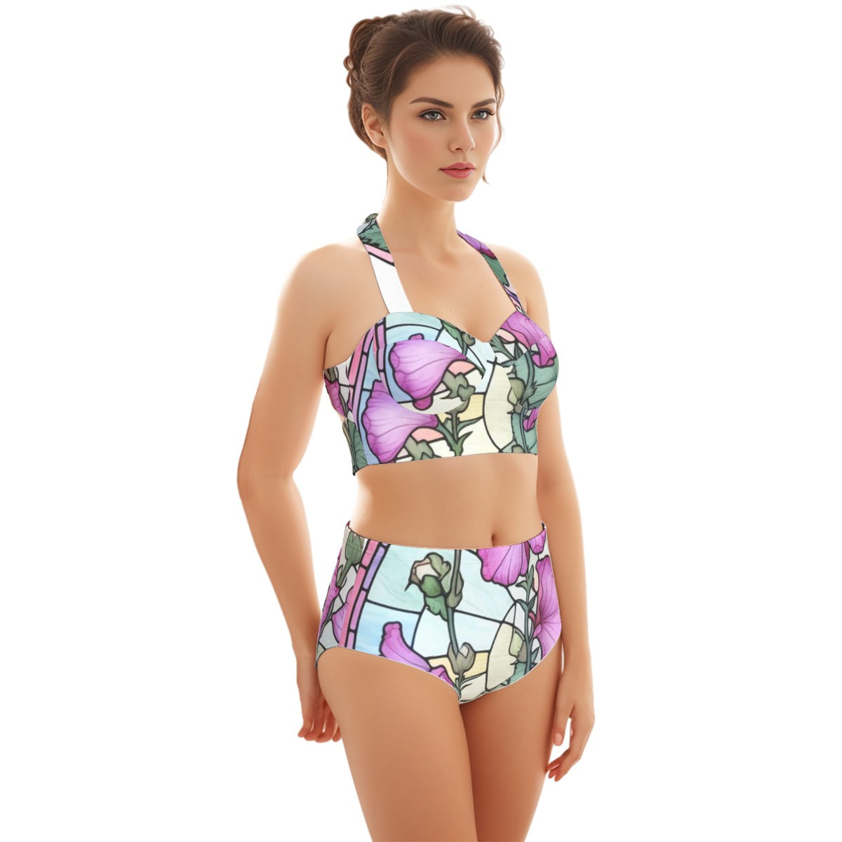 Vibin Sweet Pea Women's Swimsuit Set With Halter