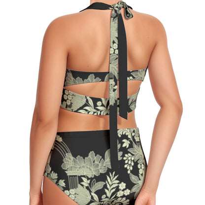 Lotus West AOP - Women's Swimsuit Set With Halter