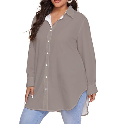 Gris Greige Women's Shirt (Plus Size) AOP