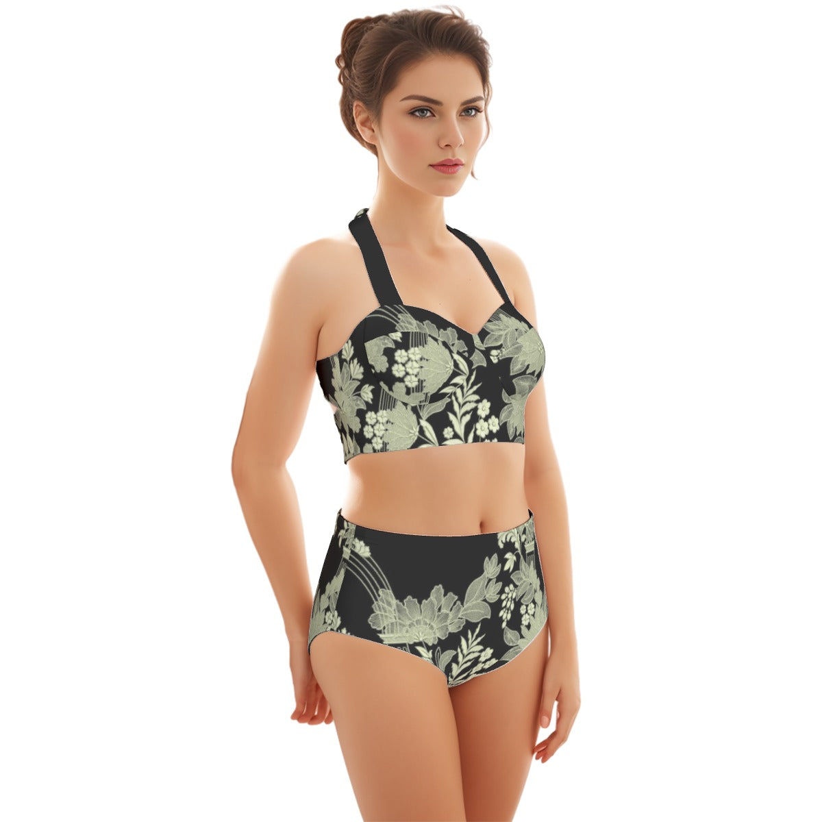 Lotus West AOP - Women's Swimsuit Set With Halter