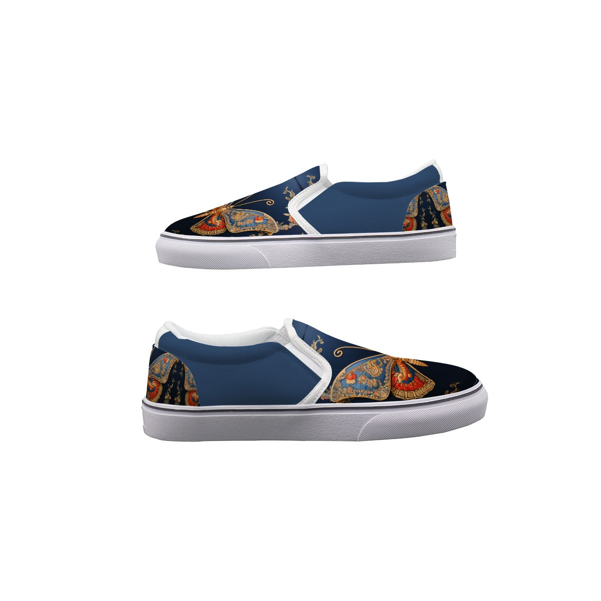 Blue Butterfly - Women's Slip On Sneakers