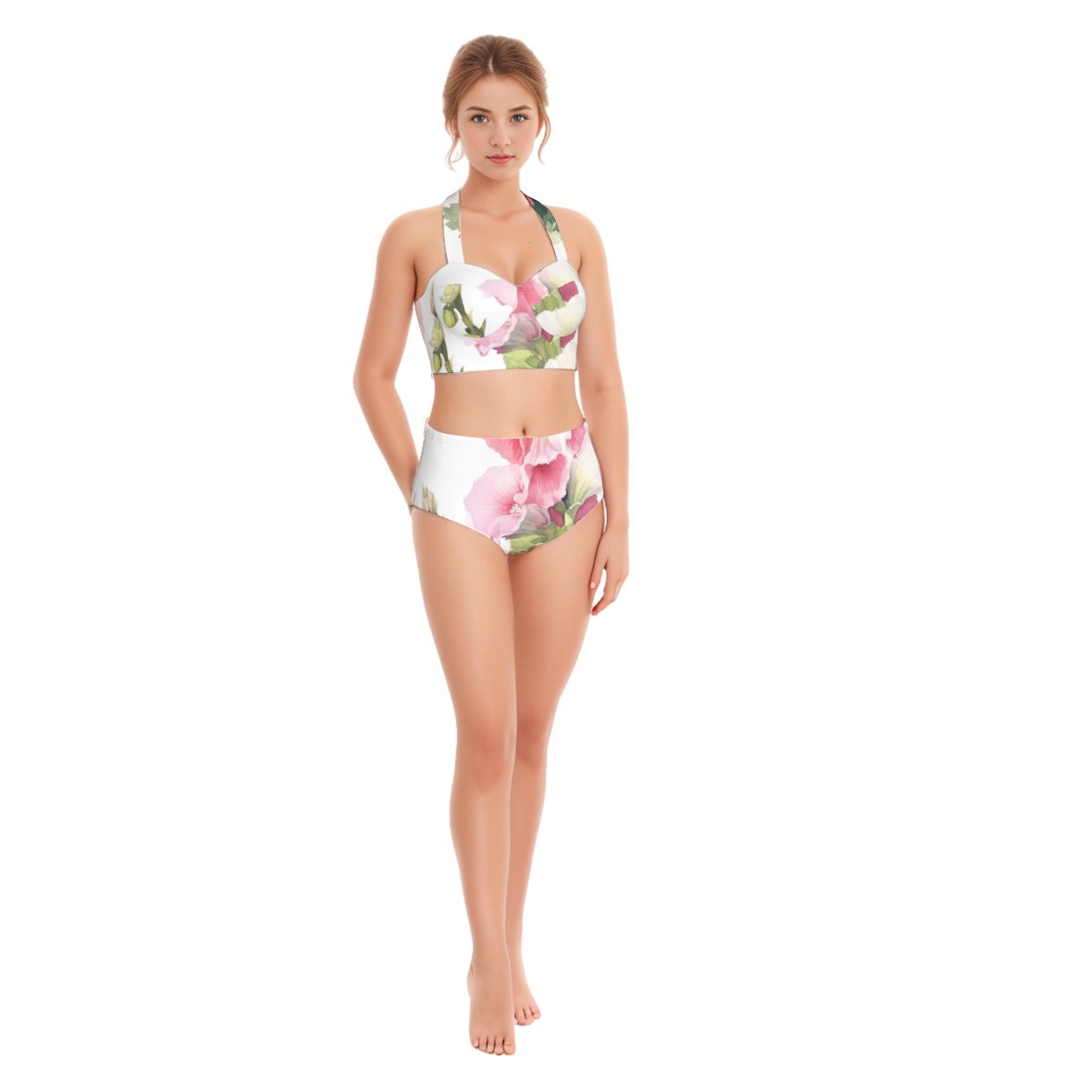 Morning Glory Women's Swimsuit Set With Halter