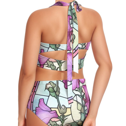 Vibin Sweet Pea Women's Swimsuit Set With Halter