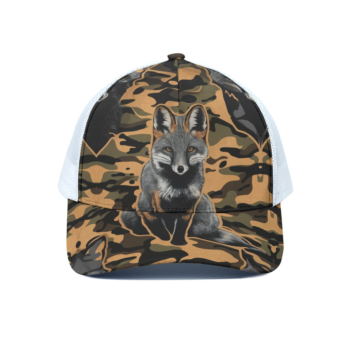 Foxy Trucker Hat With White Half-mesh