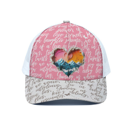 Pink Love of Nature Hat With White Half-mesh