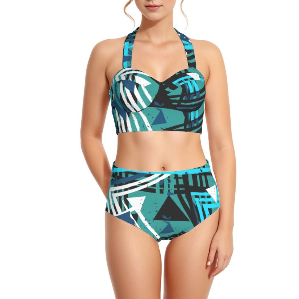 Bias Aqua Women's Swimsuit Set With Halter