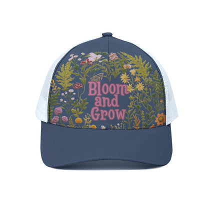 Bloom and Grow Trucker Hat With White Half-mesh