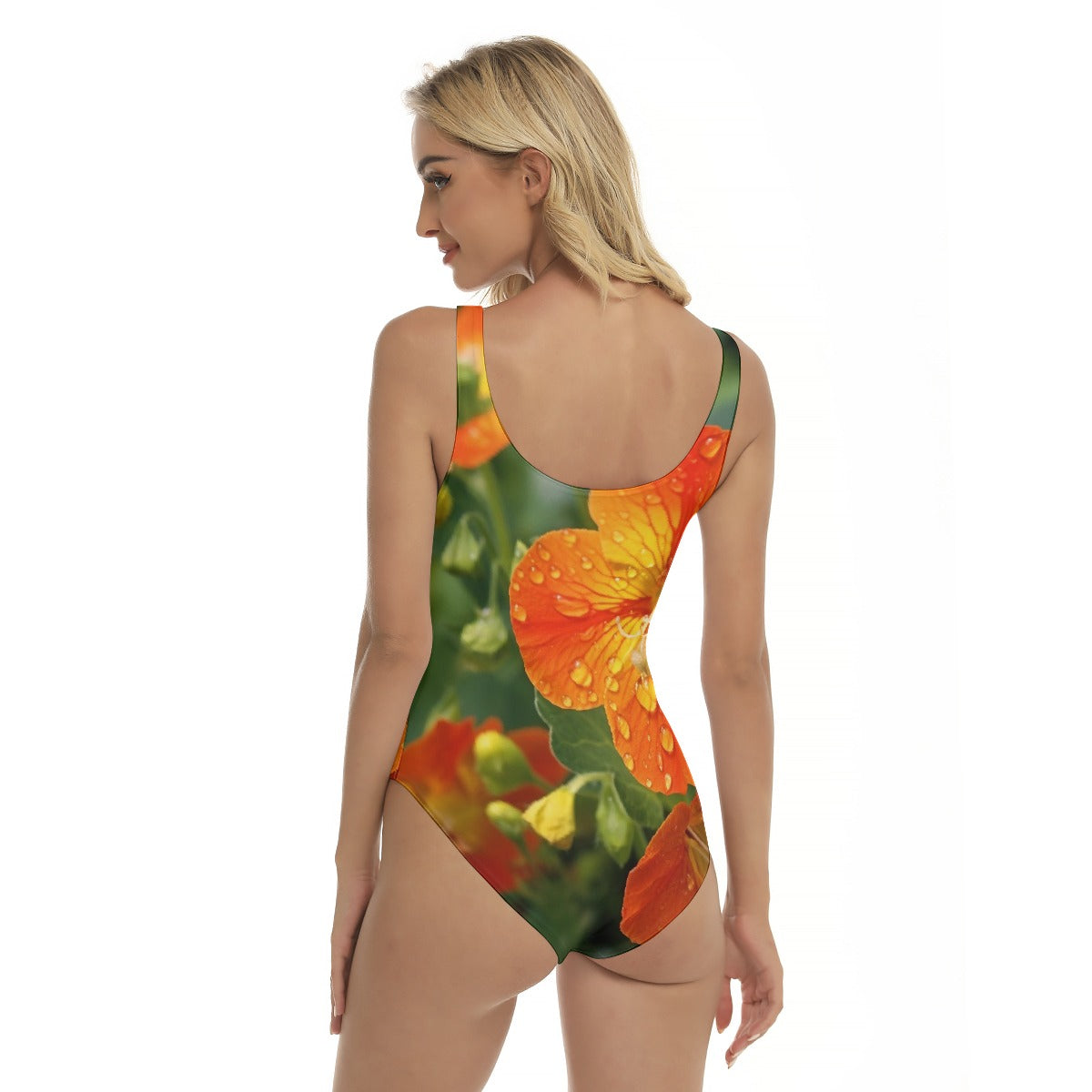 Orange Flora Women's One-piece Swimsuit