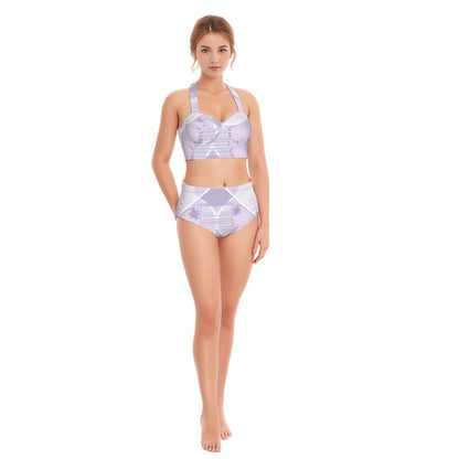 Purple Mariposa - AOP Women's Swimsuit Set With Halter