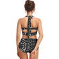 Spotted Women's Swimsuit Set With Halter