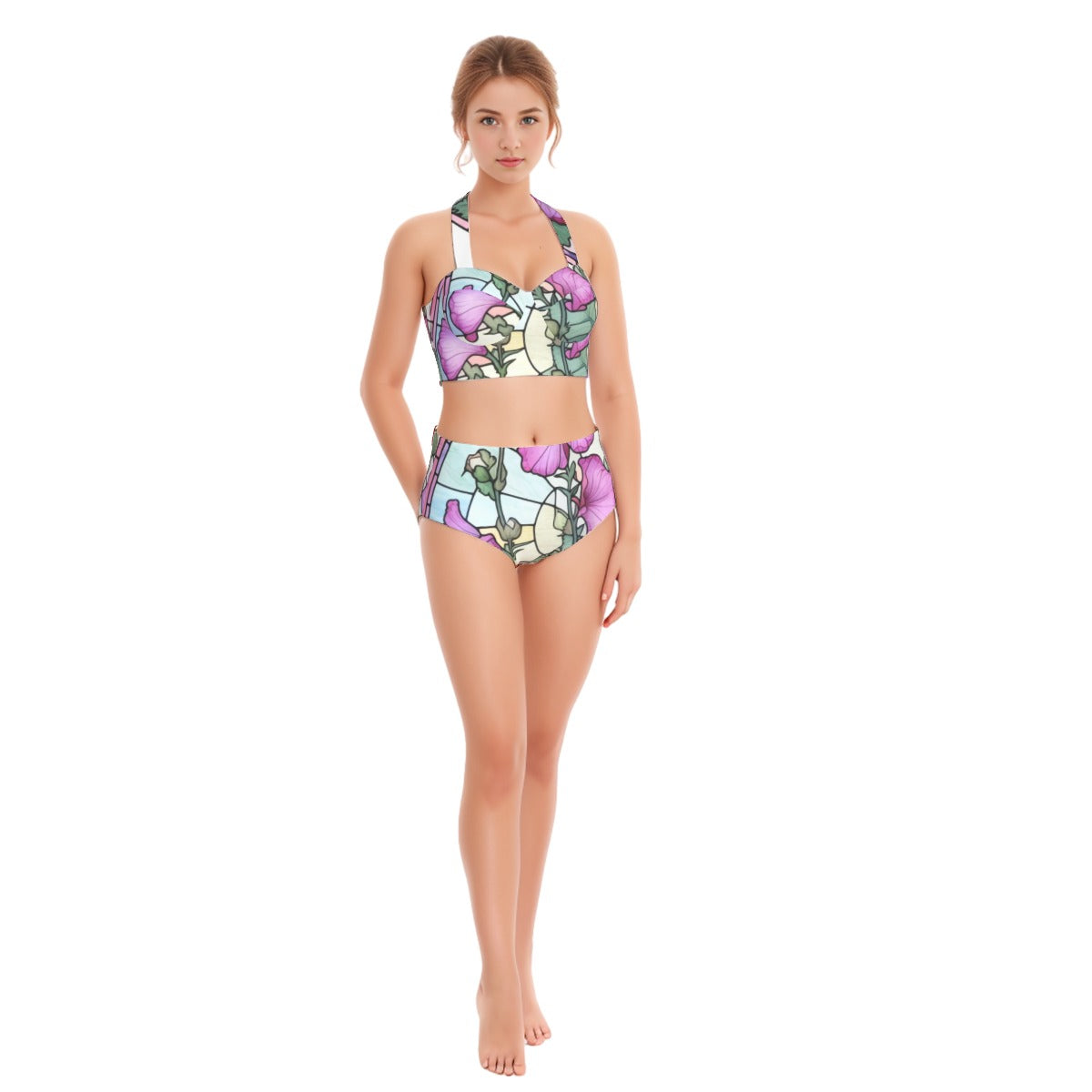 Vibin Sweet Pea Women's Swimsuit Set With Halter