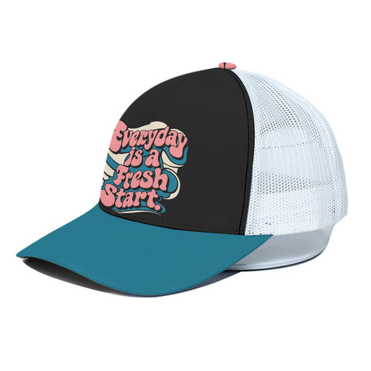 Everyday is a Fresh Start Trucker Hat With White Half-mesh