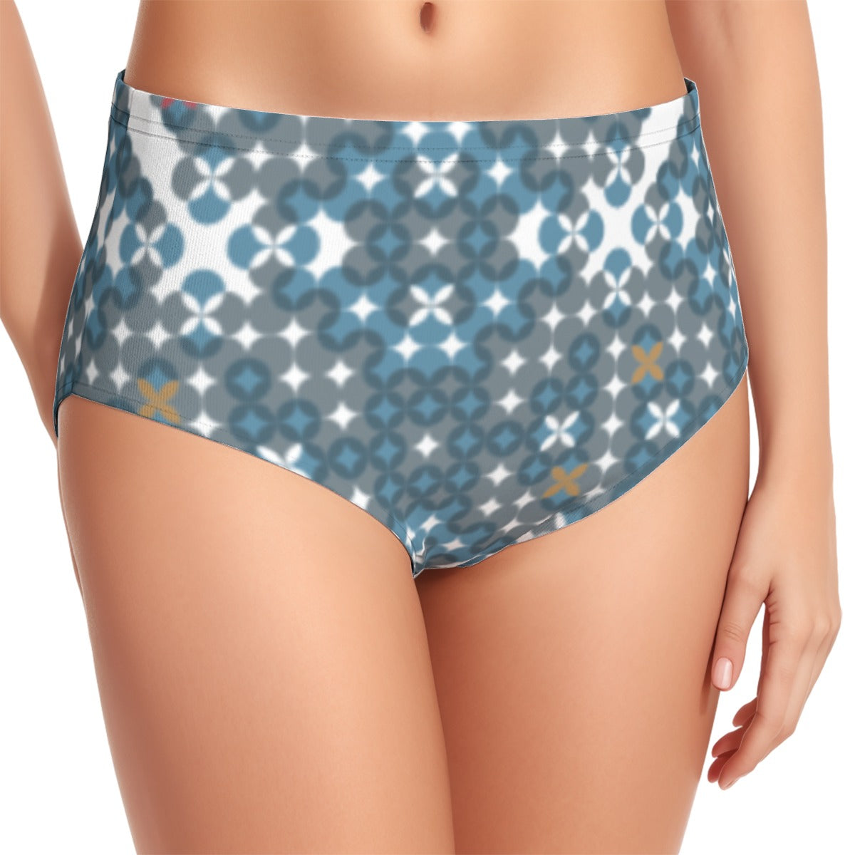 Blue stars Print Women's Swimsuit Set With Halter