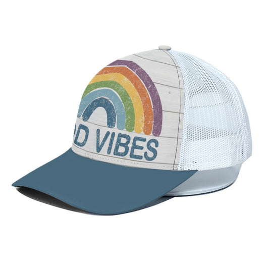 Good Vibes Trucker Hat With White Half-mesh