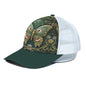 Green Butterfly Trucker Hat With White Half-mesh