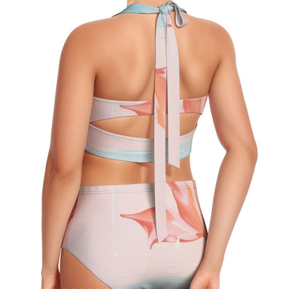 Aqua Blush Women's Swimsuit Set With Halter