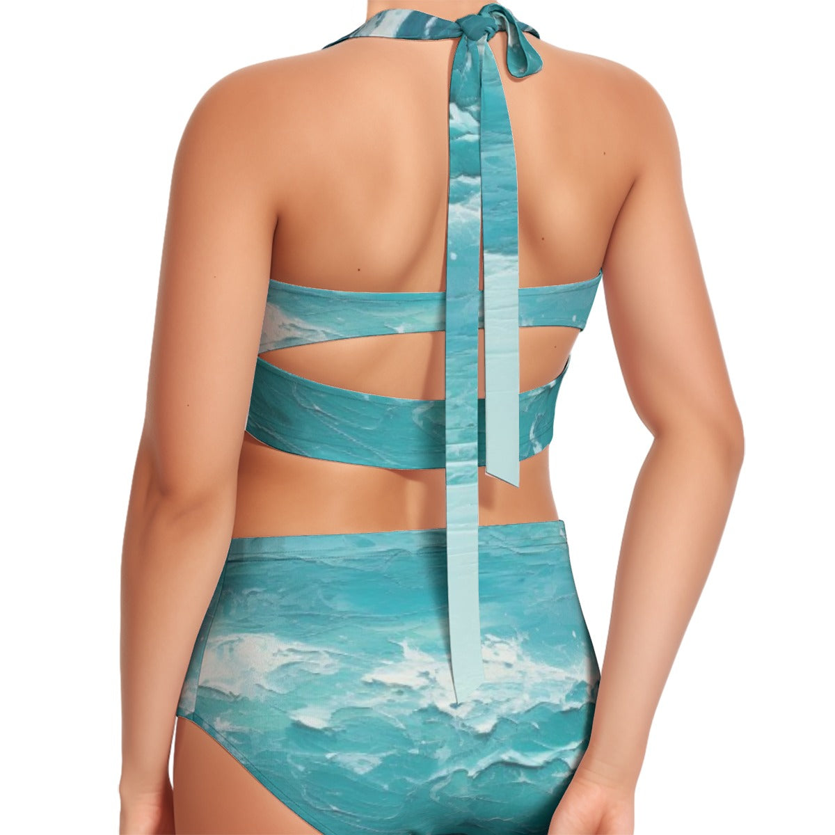 Marooned Women's Swimsuit Set With Halter