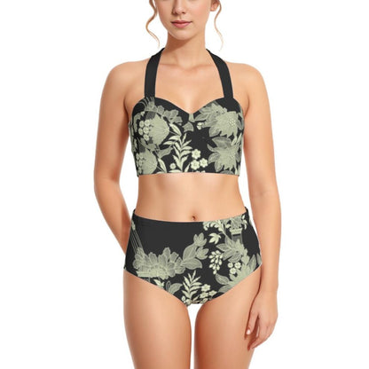 Lotus West AOP - Women's Swimsuit Set With Halter